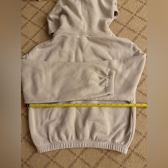 Zara oatmeal Cropped Hoodie elastic waist NWOT M - Picture 7 of 7